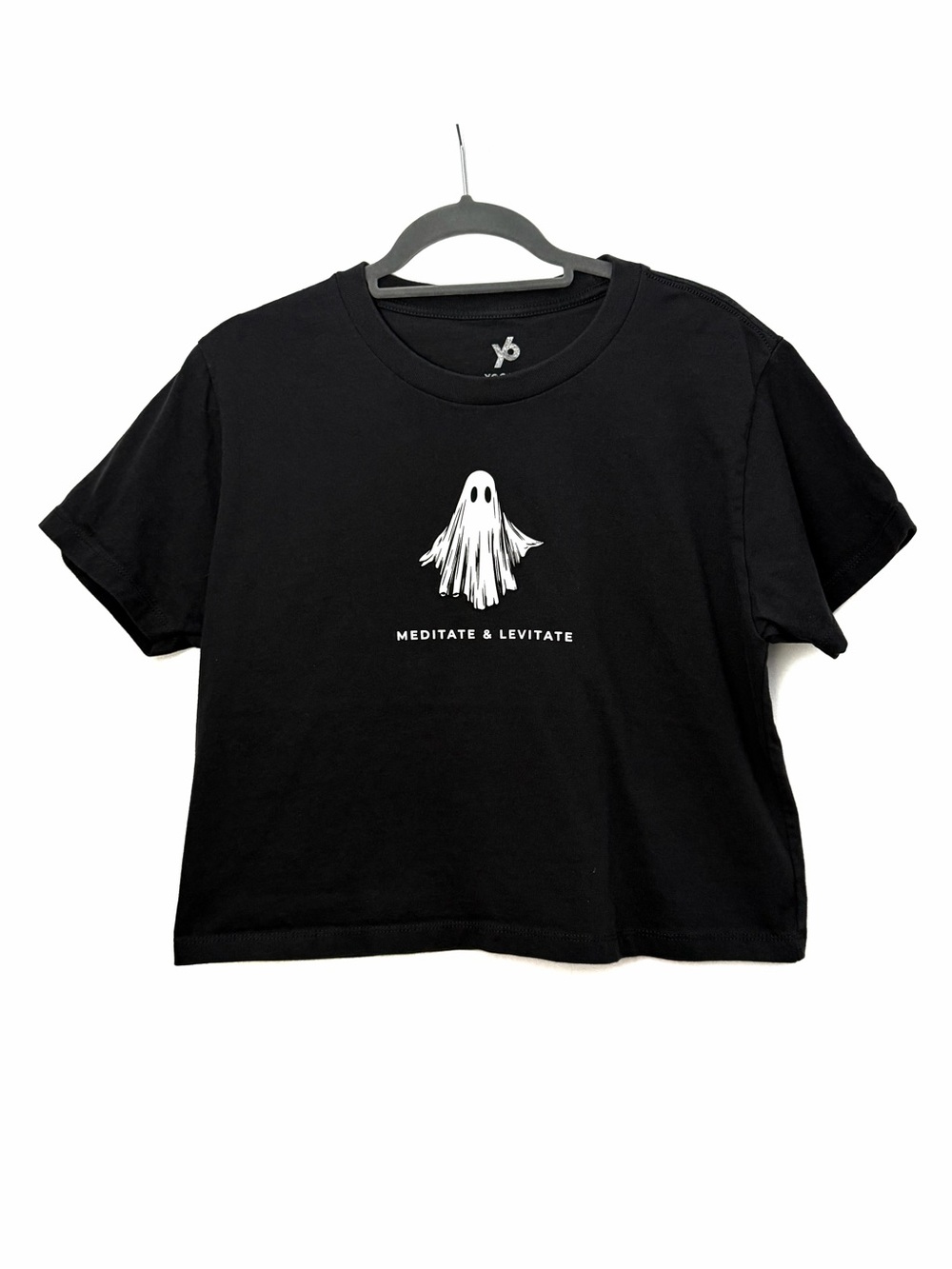 Y6 YogaSix “Meditate & Levitate” Ghost Cropped Tshirt
